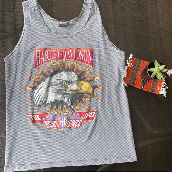 ❌SOLD❌Vintage stripped Harley Davidson tank top - Picture 6 of 8